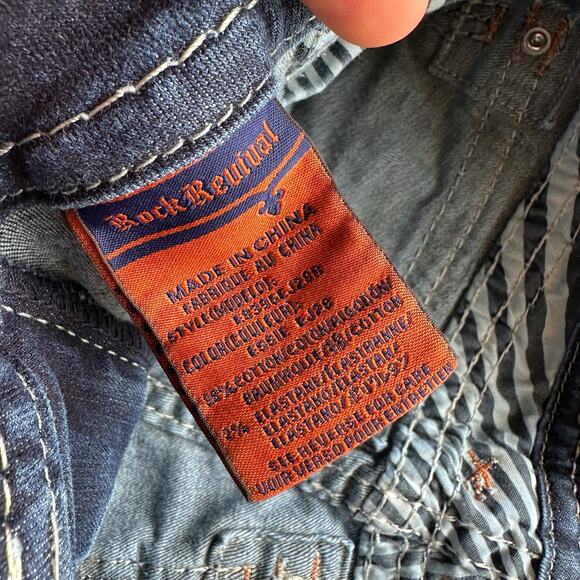 Rock Revival Essie Easy Straight Jeans Women's 27 Dark Wash Distressed Denim - Picture 7 of 15